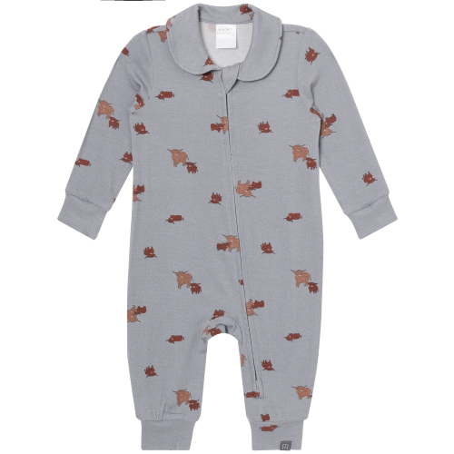 Modern Moments by Gerber Baby Boy Two-Way Zip Peter Pan Collar Coverall, Sizes Newborn - 24 Months