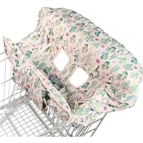 Shopping Cart Cover for Baby Girl and Boy | Water Resistant Baby High Chair Cover | Grocery Cart Cover for Baby w/Toy Loops, Water Bottle Strap, Phone Pouch | Gift Idea for New Mom