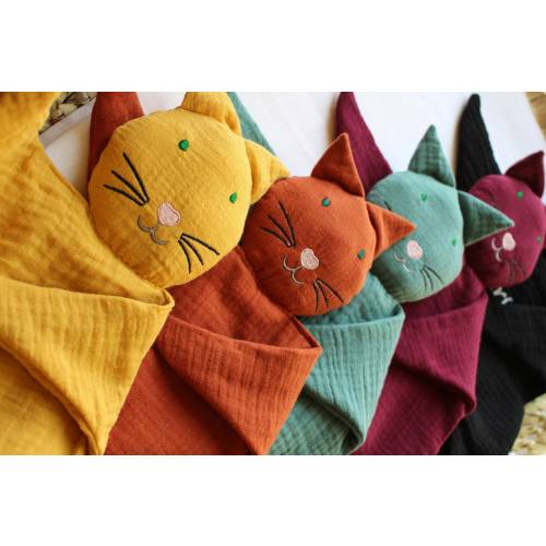 Lovey cat blanket, Baby shower gift, Cuddling cat toy, Baby security blanket cat, Black cat Halloween