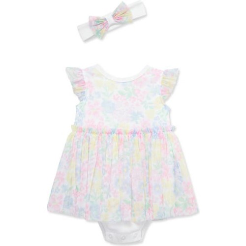 Little Me Floral Skirted Bodysuit & Headband Set | Nordstromrack
