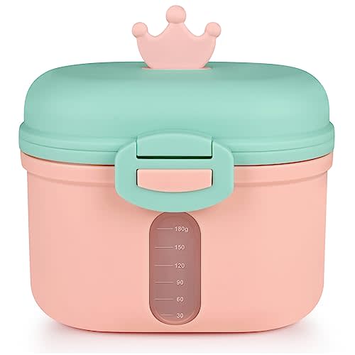 Accmor Baby Formula Dispenser On The Go, Portable Milk Powder Formula Dispenser with Scoop,Formula Containers for Travel Hold 8.5oz/240g Formula, Pink