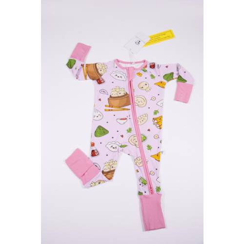 Pink Dim Sum Bamboo Baby Pajamas / Onesie