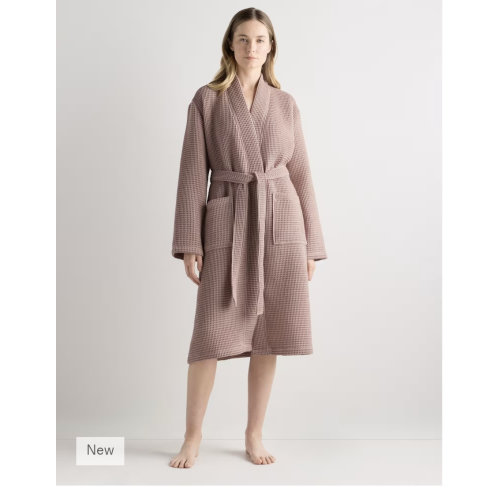 Organic Turkish Waffle Robe in Dusty Rose