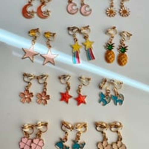 12Pairs Clip on Earrings Girls | No Pierced Design Earrings