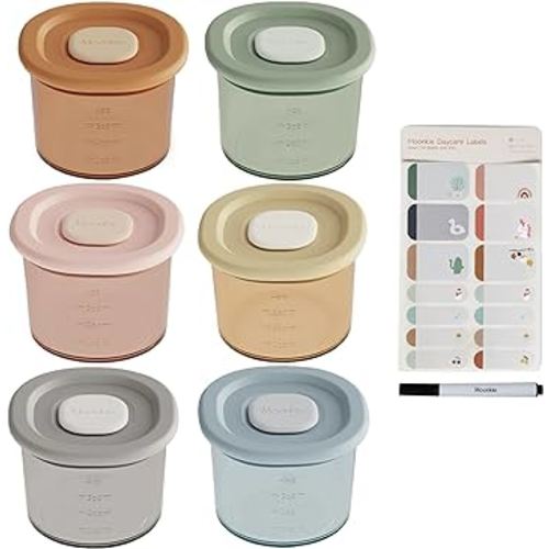 Moonkie Silicone Baby Food Containers | 4 oz Baby Food Storage Jars with Airtight Lids | Reusable Baby Food Jars, Freezer,Microwave and Dishwasher Safe, Perfect for Infant & Toddler
