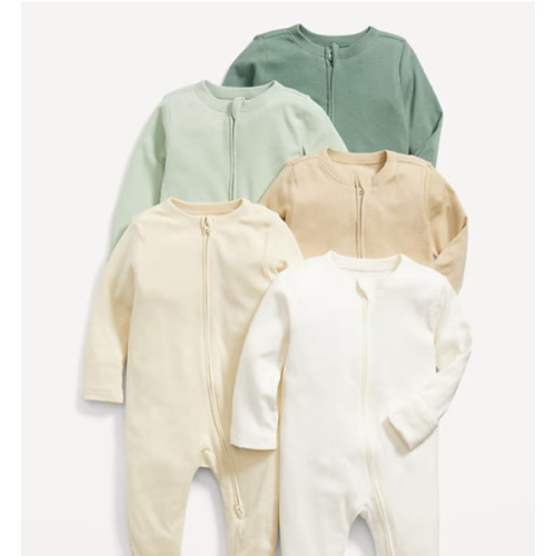 Unisex 2-Way-Zip Sleep & Play Footed One-Piece 5-Pack for Baby | Old Navy (0-3 months)