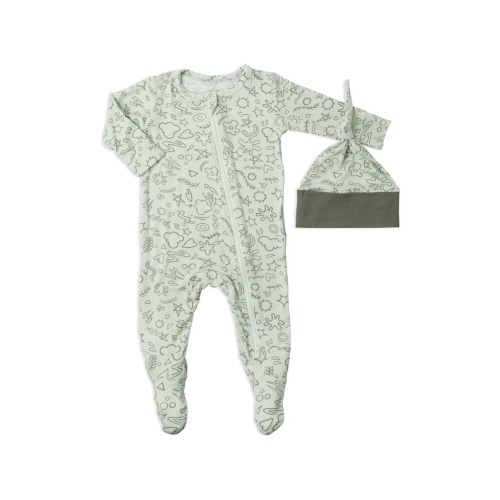 Jersey Long Sleeve Footie & Hat Set