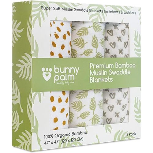 100% Organic Swaddle Blankets - Breathable, Lightweight, Silky Soft - Large Size Perfect for Newborns and Toddlers - 3 Pack Unisex Neutral Colors