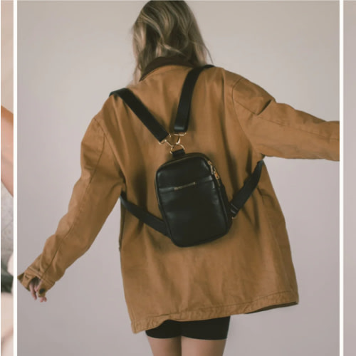 Black MINI MAE diaper bag