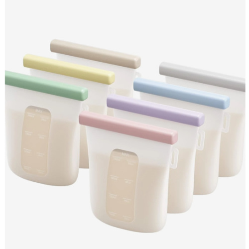 Cart Shape Nuliie 7 Pcs Silicone Breastmilk Storage Bags Reusable, 8oz/240ml Double Leak-Proof Breastmilk Freezer Bags, BPA Free Self-Standing Milk Bags for Breastfeeding, Baby Food Pouches - Shop
