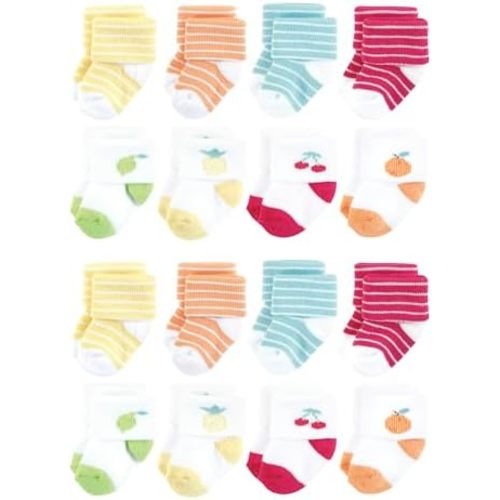 Hudson Baby Unisex Baby Cotton Rich Baby Terry Socks 16-Pack