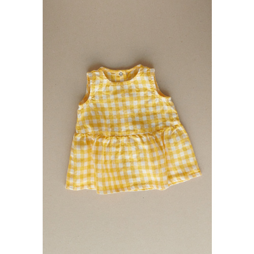 Airi Linen Baby Dress Yellow Gingham