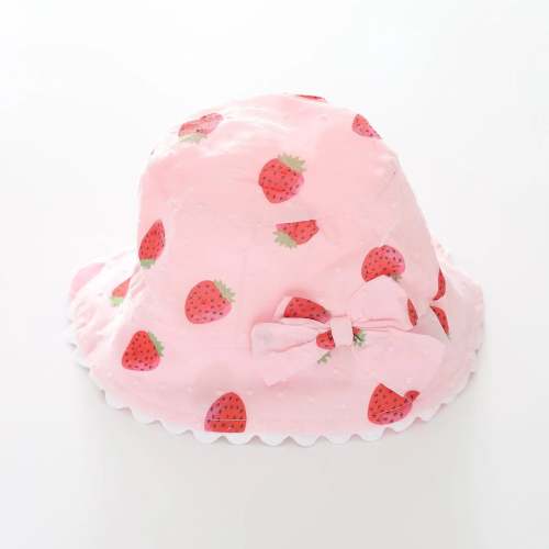 Strawberry Print Baby Hat