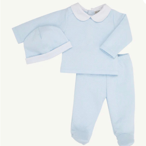 Hart's Hold Me Set (Pima Jacquard) - Buckhead Blue with Worth Avenue White