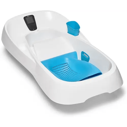 4moms Cleanwater Tub, 3-in-1 Grow-with-Me Baby Bathtub with Digital Thermometer for Newborns to Toddler, Assembled in The USA