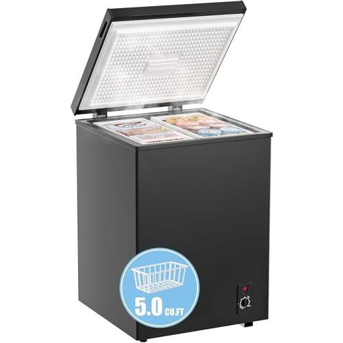 Bodacious Ultra Quiet Deep Freezer – 5.0 Cu Ft, Compact Design, Fast Freeze, Low Power Consumption, Ideal for Home, Restaurant & Small Shops