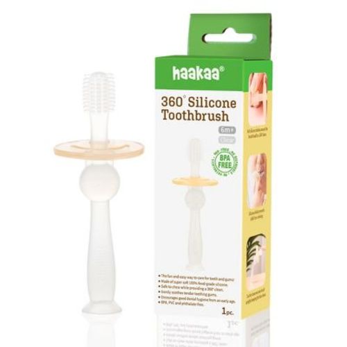 Haakaa 360° Silicone Toothbrush 1 pk Clear