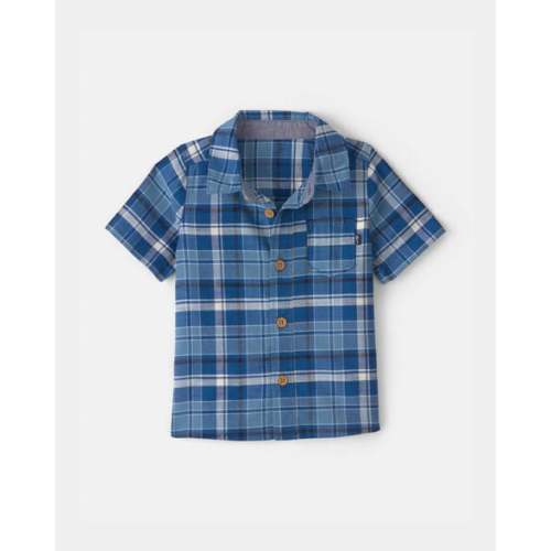 Baby Boy Plaid Short-Sleeve Button-Down Shirt - Blue - OshKosh B'gosh | Carter's