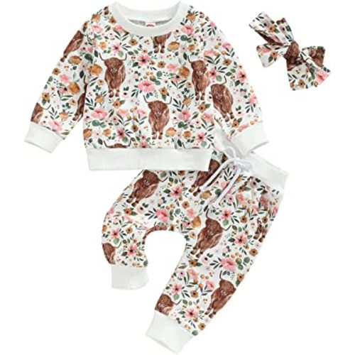 Newborn Infant Baby Girl Clothes Set Long Sleeve Sweatshirts Tops Pants Outfits Clothing Gifts 3 6 9 12 18 24 Months