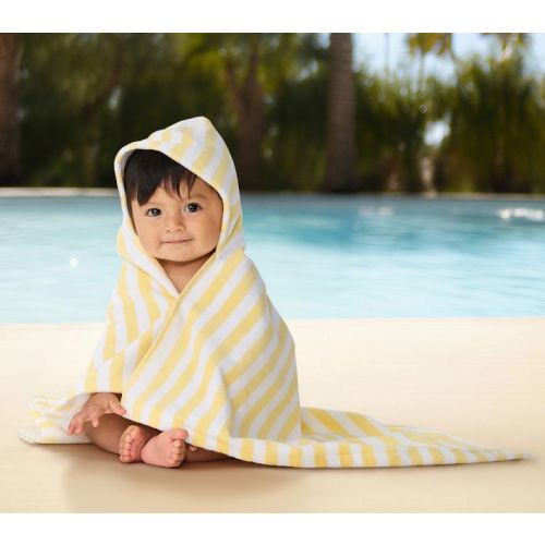 Hooded Baby Beach Towel with UPF 50 - Yellow