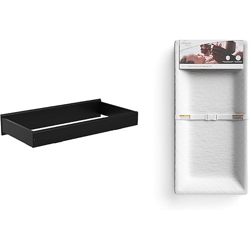 Storkcraft Nest Changing Topper with Nest 4-Sided Contoured Changing Pad - Black