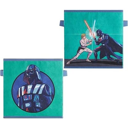Idea Nuova Set of 2 Durable Storage Cubes with Handles, 10"x10"x10" Cubes,Star Wars Darth Vader and Luke Skywalker