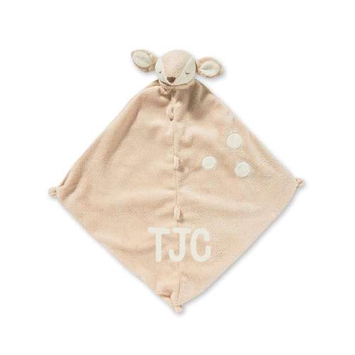 Personalized Angel Dear Fawn Baby Lovey Gift: Unique baby name security blanket, Custom new born lovie