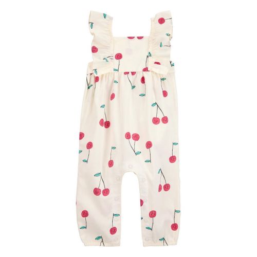 Baby Girls Carter's Cherry Flutter Sleeves Jumpsuit