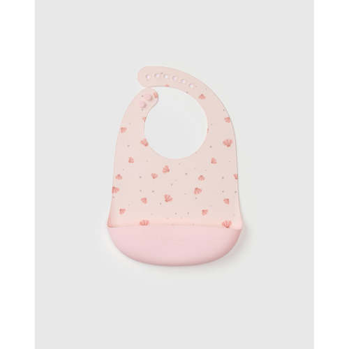 Silicone Bib Printed - Pink Seashells