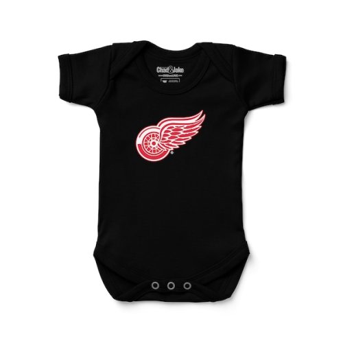Newborn & Infant Detroit Red Wings Chad & Jake Black Primary Logo Bodysuit