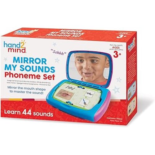 hand2mind Mirror My Sounds Phoneme Set, Letter Sounds Flash Cards, Toddler Speech Therapy Materials, Phonics for Kindergarten, Phonemic Awareness Manipulatives, Preschool Learning Activities
