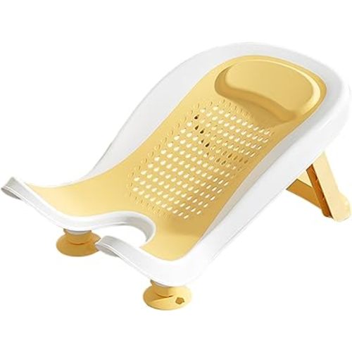 Sink Baby Bath, Baby Sink Bath with Suction Cup, Multifunctional Portable with Foldable Legs, Buttock Support Washing Tool for Counter Bathtub Daily Use, Yellow, Bather for