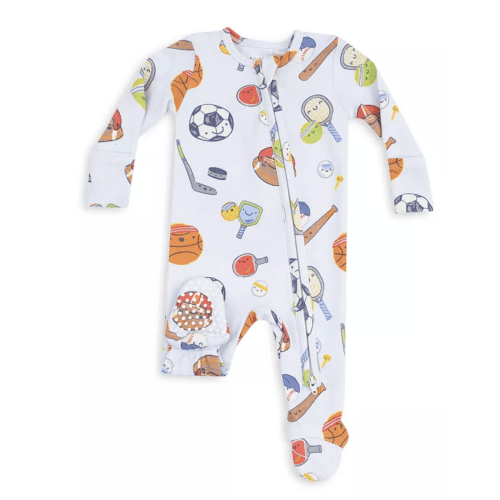 Sports Ball Friends Zipper Footie, 3-6 M