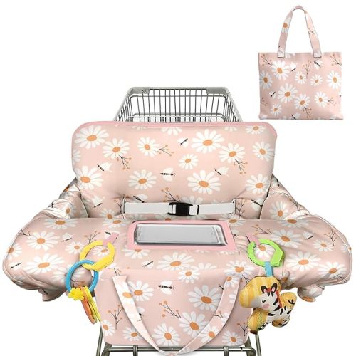 Shopping Cart Cover for Baby Girl Boy 2-in-1 High Chair Water Resistant High Chair Cover Blue Sailboat Gender Neutral Cart Cover for Babies Padded Grocery Cart Cover for Baby