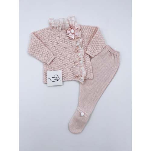 Beautiful Pink Baby girl Knitted  2 piece set.