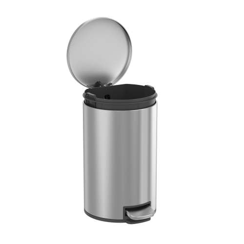 Better Homes & Gardens Bathroom Trash Can, 3.1 Gallon Small Stainless Steel Step Garbage Bucket Bin with Soft Close Lid, Silver