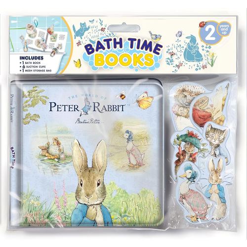 Peter Rabbit / The World of Beatrix Potter Bath Time Books - Activity Books for kids, Bath book, 6 Padded suction cups, 1 Mesh bag (Bathtime Book (Eva))