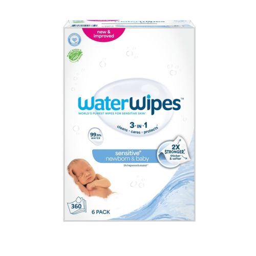 Sensitive+ Newborn & Baby Wipes, 3-In-1 Cleans, Cares, Protects, 99.9% Water, Unscented & Hypoallergenic, 360 Count