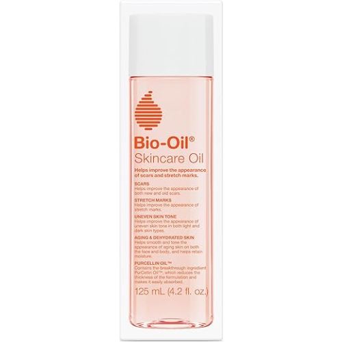 Bio-Oil Skincare Body Oil Serum for Scars and Stretch Marks, Face and Body Moisturizer with Vitamin E & A for Sensitive Dry Skin, Dermatologist Recommended, Non-Comedogenic, 4.2 Oz