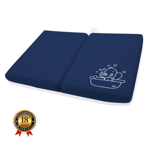 Every Moment Counts 1.5in Extra Thick Bath Knee Pad - Non-Slip Foldable Bathtub Kneeling Mat for Baby Bathing, Garden Work & Exercise, Comfortable & Safty, Royal Blue