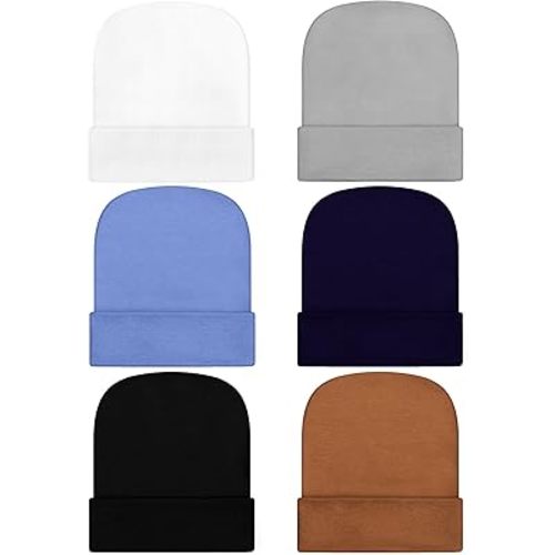 Geyoga Newborn Girl Boy Hat Newborn Beanie Stripes Hat Toddler Soft Caps Infant Cotton Knit Caps for Baby 0-6 Months