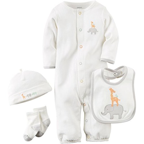 Carter's Unisex Baby 4 Piece Layette Set (Baby) - Ivory - 9M