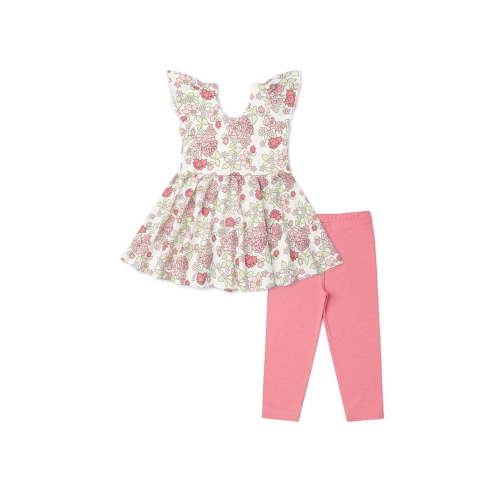 M+A by Monica + Andy Organic Cotton Short Sleeve Let's Dance Dress + Legging Set, Sizes 12-18M-5T