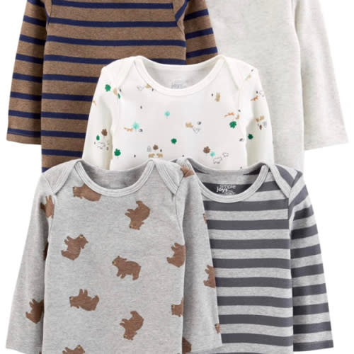 Simple Joys by Carter's Baby-Boys Long-Sleeve Bodysuit Pack of 5Bodysuit