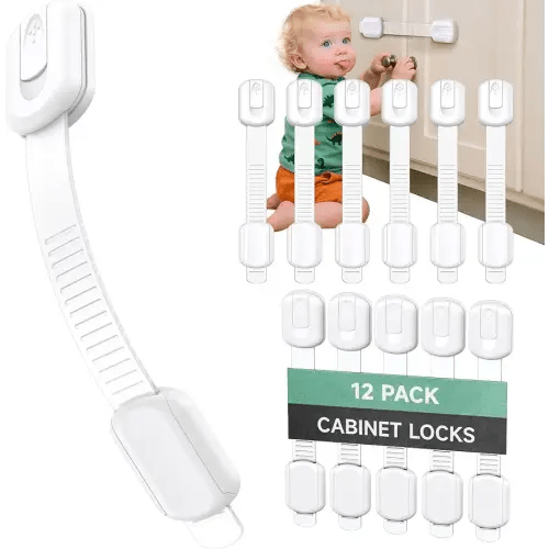 Infinno Cabinet Locks for Baby Proofing, Child Safety Latches, 12 Pack