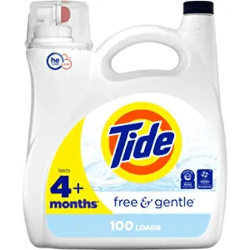 Tide Free & Gentle Liquid Laundry Detergent, 100 loads, 146 fl oz, HE Compatible - Laundry Detergent Liquid, 100 Loads