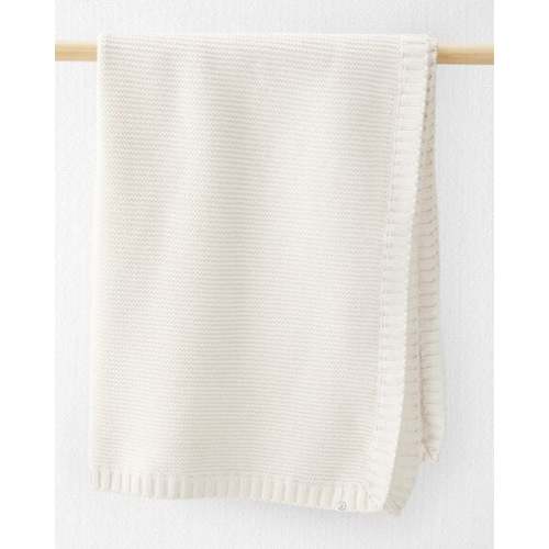 Baby Organic Cotton Signature Stitch Blanket in Cream - Little Planet | Carter's