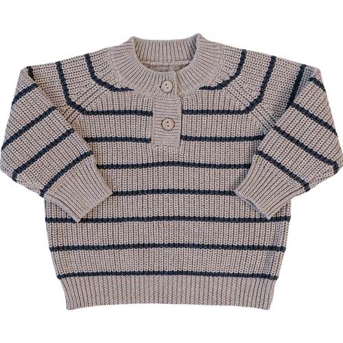 Mebie Baby Charcoal Stripe Knit Sweater for Kids: Sizes 0-3 Months to 5T