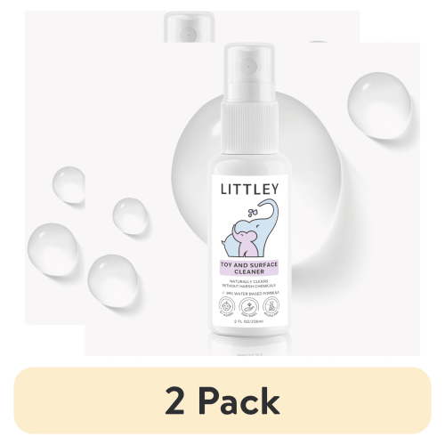 (2 pack) Think Smarter Products Littley Toy & High Chair Cleaner, Hypochlorous Acid, 2oz Travel-Size Spray