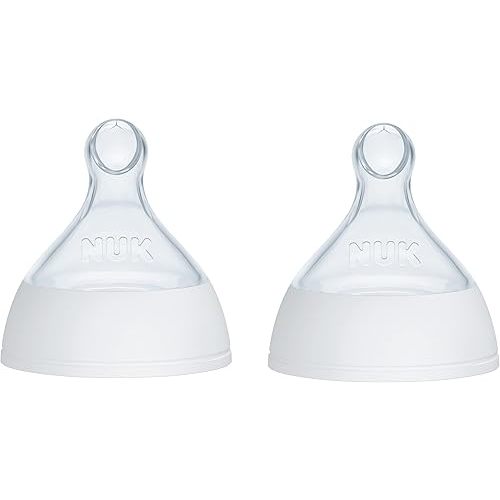 NUK Smooth Flow Pro Baby Bottle Replacement Nipples, Silicone, Anti-Colic, Leak-Proof, Pack of 2